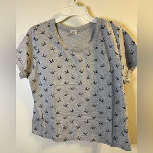 Darling Blue Cat Face Grey T shirt